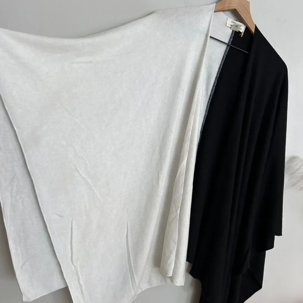 Donni Two Tone Black and White Cape Scarf